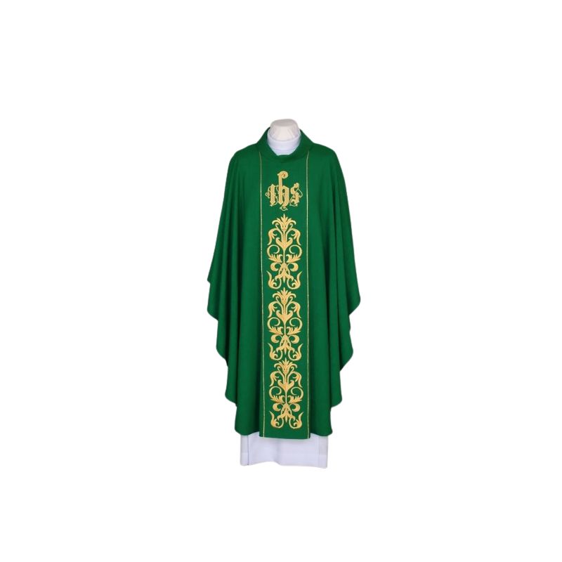 Ornat zielony haftowany - IHS (26) - Ornaty zielone - Ornat zielony haftowany - IHS (26)