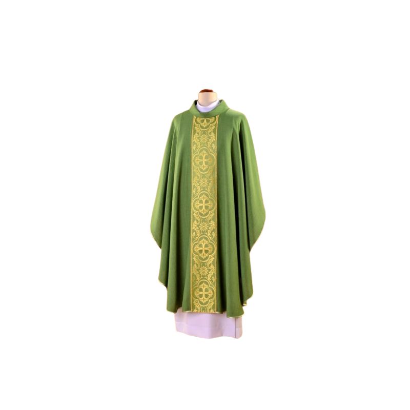 Ornat zielony haftowany - tkany pas (25) - Ornaty zielone - Ornat zielony haftowany - tkany pas (25)