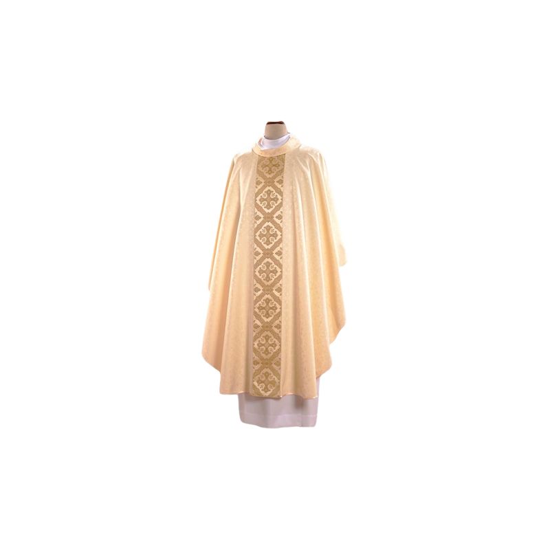 Ornat haftowany ecru - tkany, elegancki pas (54) - Ornaty białe/ ecru - Ornat haftowany ecru - tkany, elegancki pas (54)