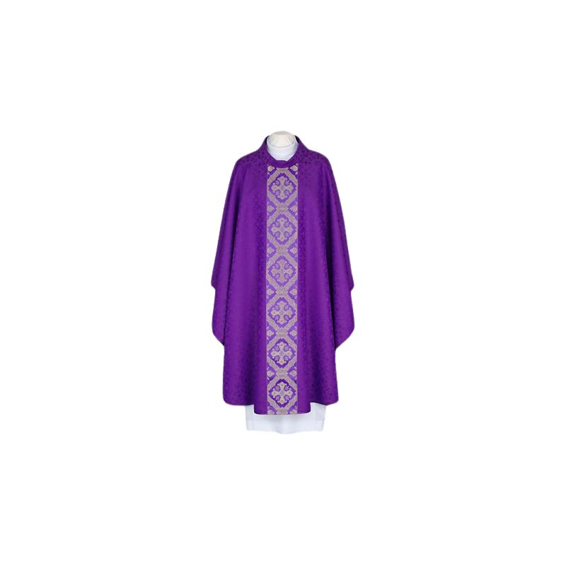 Ornat haftowany fioletowy - tkany, elegancki pas (55) - Ornaty fioletowe - Ornat haftowany fioletowy - tkany, elegancki pas (55)