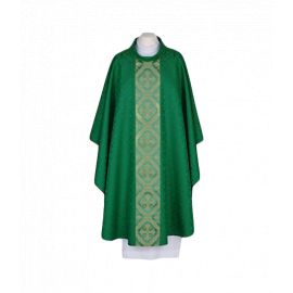 Ornat haftowany zielony - tkany, elegancki pas (56) - Ornaty zielone