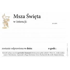 Intencja Mszy Świętej - (format A6) - 25 szt. - BIURO PARAFIALNE