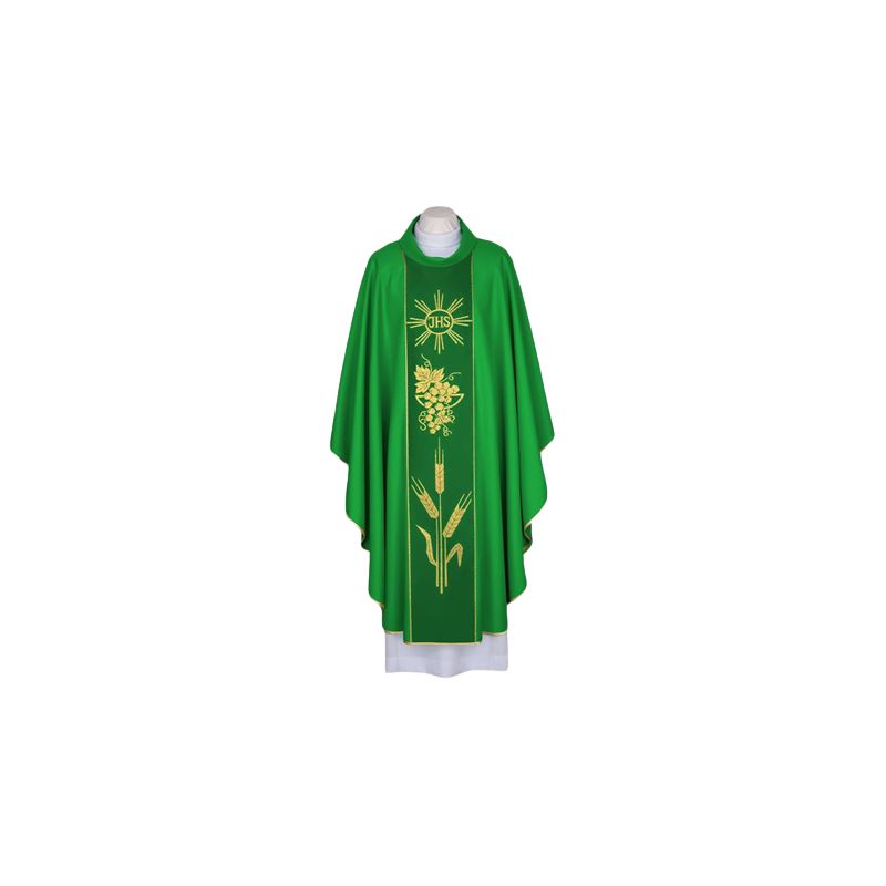 Ornat zielony IHS - tkany ozdobny pas (95) - Ornaty zielone - Ornat zielony IHS - tkany ozdobny pas (95)