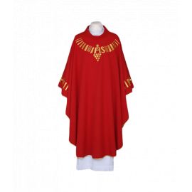 Ornat czerwony, pas haftowany - IHS (110) - Ornaty czerwone