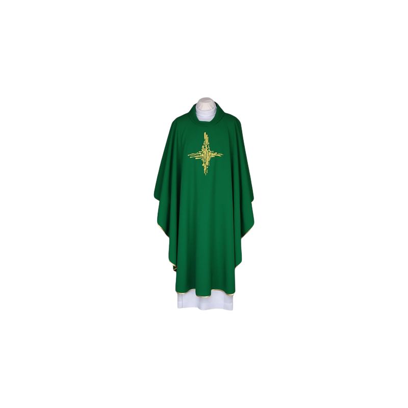 Ornat zielony, pas haftowany - Krzyż (117) - Ornaty zielone - Ornat zielony, pas haftowany - Krzyż (117)