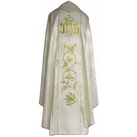 Ornat haftowany Święty Charbel - materiał ecru rozeta - Ornaty z wizerunkiem świętych - zdjęcie 2 - Ornat haftowany Święty Charbel - materiał ecru rozeta