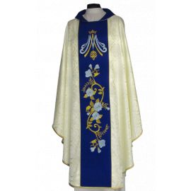 Ornat maryjny z haftowanym pasem, materiał rozeta (67) - Ornaty Maryjne - zdjęcie 2 - Ornat maryjny z haftowanym pasem, materiał rozeta (67)
