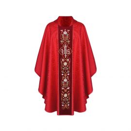 Ornat gotycki IHS żakard - kolory liturgiczne (16) - Ornaty haftowane - zdjęcie 3 - Ornat gotycki IHS  żorżeta - kolory liturgiczne (15)