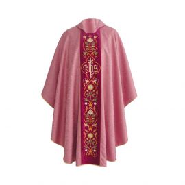 Ornat gotycki IHS żakard - kolory liturgiczne (16) - Ornaty haftowane - zdjęcie 5 - Ornat gotycki IHS  żorżeta - kolory liturgiczne (15)