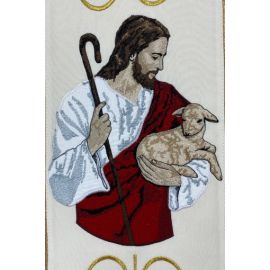 Ornat haftowany Chrystus Dobry Pasterz - ORNATY WIELKANOCNE - zdjęcie 2 - Ornat haftowany Chrystus Dobry Pasterz