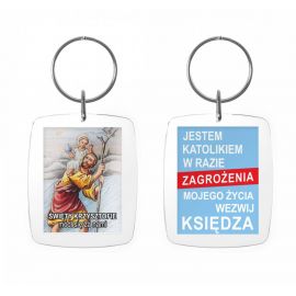 Brelok Święty Krzysztof - akryl (1) - Breloki religijne