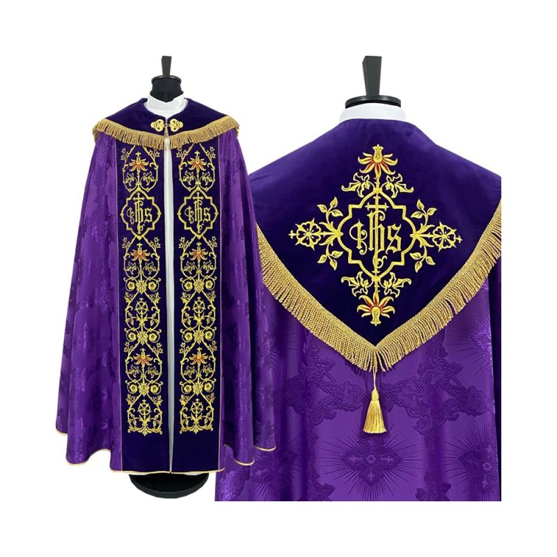 Kapa haftowana fioletowa (90) - KAPY LITURGICZNE - Kapa haftowana fioletowa (90)