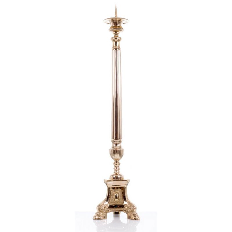 Lichtarz pod paschał,  mosiądz - 81 cm - LICHTARZ POD PASCHAŁ - Lichtarz pod paschał,  mosiądz - 81 cm