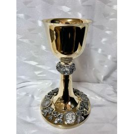 Kielich mszalny, medaliony 4 ewangelistów - 23 cm (4D) - KIELICHY MSZALNE