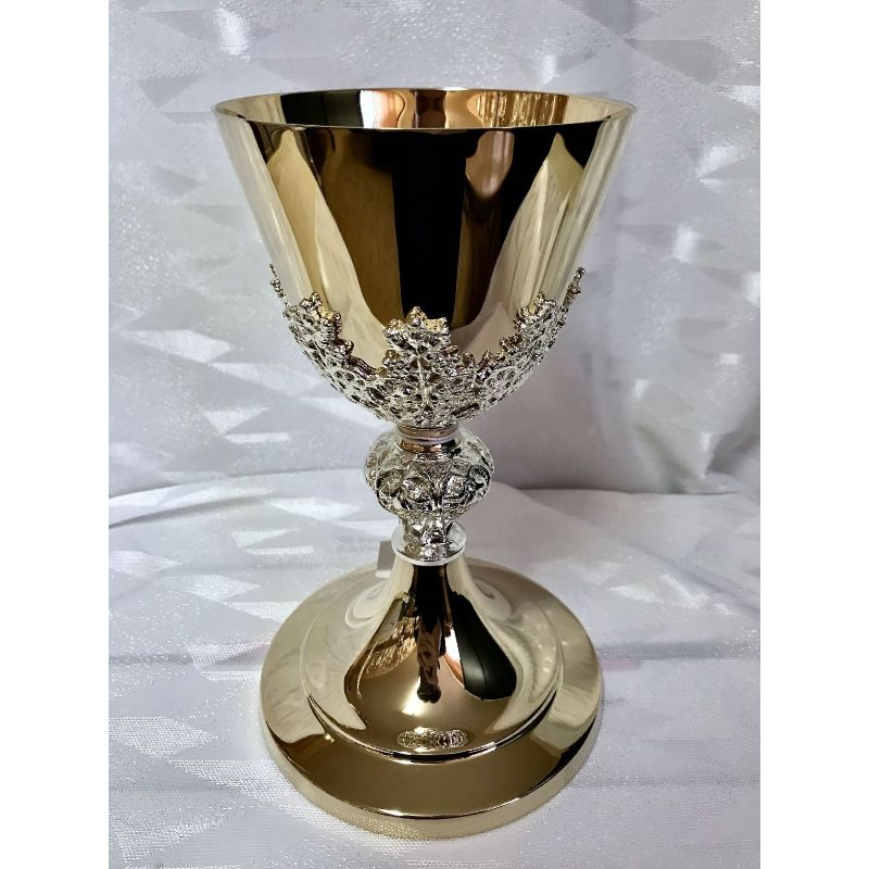 Kielich mszalny, winogrona srebrne - 20 cm (12D) - KIELICHY MSZALNE - Kielich mszalny, winogrona srebrne - 20 cm (12D)