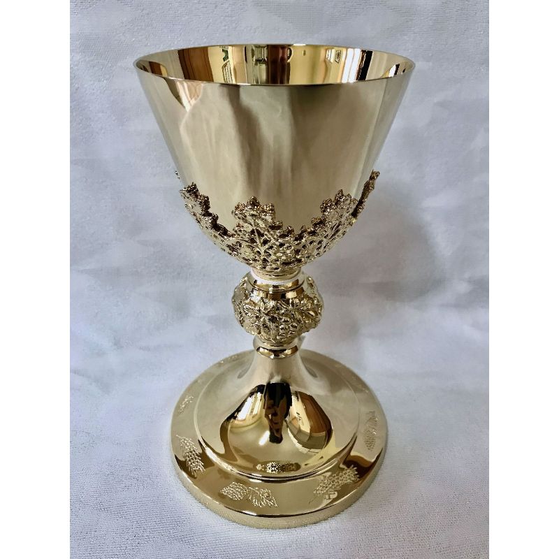 Kielich mszalny, winogrona złote - 20 cm (12DA) - KIELICHY MSZALNE - Kielich mszalny, winogrona złote - 20 cm (12D)