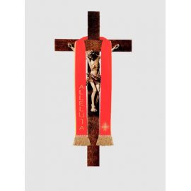 Stuła haftowana Alleluja - aksamit 70 cm - Stuła na krzyż Alleluja