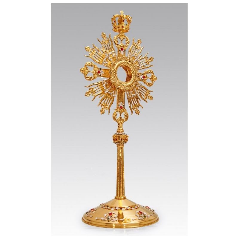 Monstrancja złocona z ozdobnymi elementami - 70 cm (S049) - MONSTRANCJE - Monstrancja złocona z ozdobnymi elementami - 70 cm (S049)