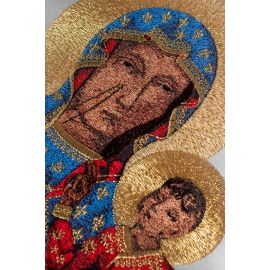 Ornat wizerunek Matka Boska Częstochowska - ecru (H45) - Ornaty Maryjne - zdjęcie 2 - Ornat wizerunek Matka Boska Częstochowska - ecru (H45)