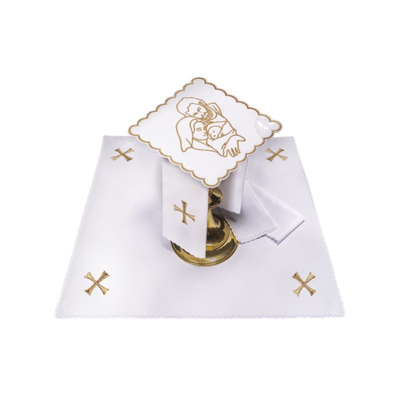 Bielizna kielichowa haftowana Święta Rodzina (39H) - bawełna poliester - Bielizna kielichowa haftowana Święta Rodzina (39H)
