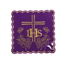 Bielizna kielichowa haftowana IHS + krzyż (52H) - bawełna poliester - zdjęcie 2 - Bielizna kielichowa haftowana IHS + krzyż (52H)