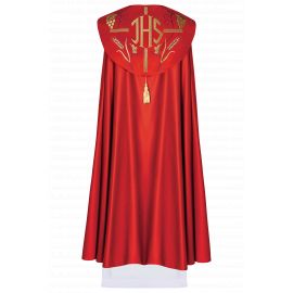 Kapa haftowana, IHS + winogrona - czerwona (5H) - KAPY LITURGICZNE - zdjęcie 3 - Kapa haftowana, IHS + winogrona - czerwona (5H)