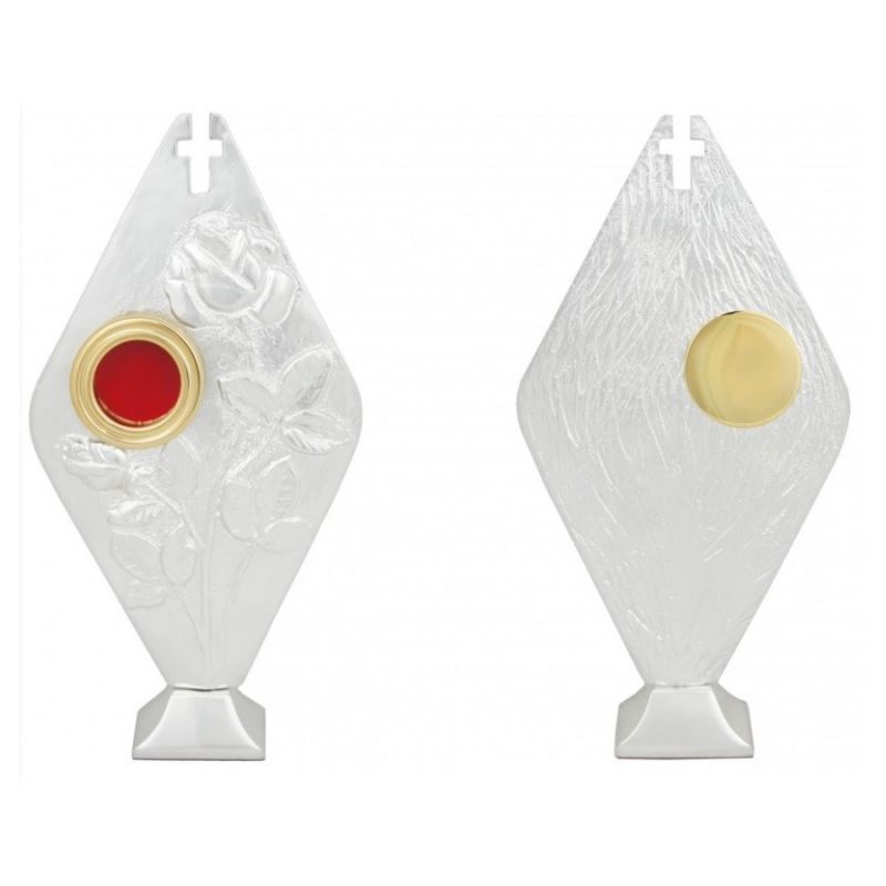 Relikwiarz mosiężny, srebrny 23,5 cm - dedykowany św. Ricie (14S) - RELIKWIARZE - Relikwiarz mosiężny, srebrny 23,5 cm - dedykowany św. Ricie (14S)