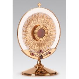 Relikwiarz mosiężny złocony wysokość 25 cm (24S) - RELIKWIARZE