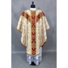Ornat semi-gotycki bogato zdobiony - tkanina brokatowa (1K) - Ornaty Semi Gotyckie - zdjęcie 2 - Ornat semi-gotycki bogato zdobiony - tkanina brokatowa (1K)