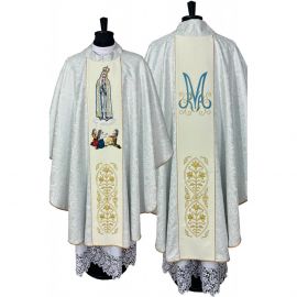 Ornat Maryjny MB Fatimska - tkanina brokat (1K) - Ornaty Maryjne