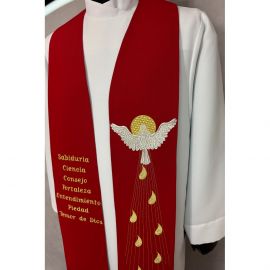 Stuła haftowana na bierzmowanie - napis w każdym języku (1K) - EUCHARYSTYCZNE - zdjęcie 2 - Stuła haftowana na bierzmowanie - napis w każdym języku (1K)