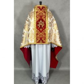 Welon liturgiczny bogato zdobiony - tkanina brokatowa (1K) - WELONY - zdjęcie 2 - Welon liturgiczny bogato zdobiony - tkanina brokatowa (1K)