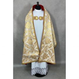 Welon liturgiczny bogato zdobiony - tkanina brokatowa (1K) - WELONY - zdjęcie 3 - Welon liturgiczny bogato zdobiony - tkanina brokatowa (1K)