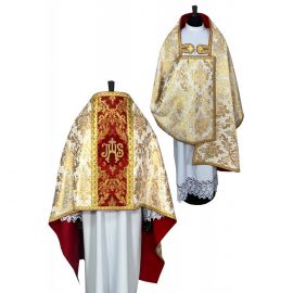 Welon liturgiczny bogato zdobiony - tkanina brokatowa (1K) - WELONY