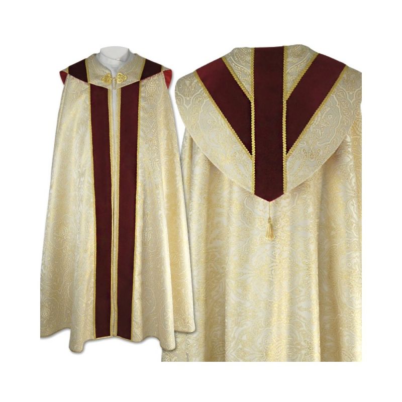 Kapa semi gotycka jasnozłoty brokat - KAPY LITURGICZNE - Kapa semi gotycka jasnozłoty brokat