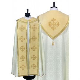 Kapa wzór gotycki - tkanina żakard - kolory liturgiczne (11) - KAPY LITURGICZNE - zdjęcie 2 - Kapa fioletowa wzór gotycki - tkanina żakard (11)