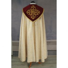 Kapa wzór gotycki - tkanina żakard (17) - KAPY LITURGICZNE - zdjęcie 2 - Kapa czerwona wzór gotycki - tkanina żakard (17)