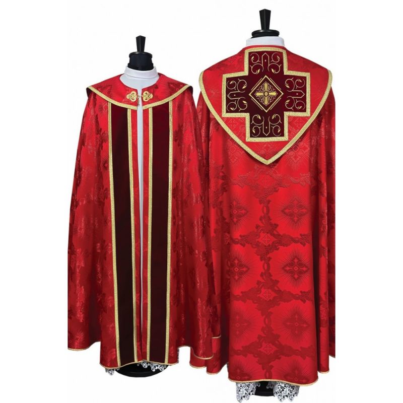 Kapa haftowana wzór gotycki - czerwona (85) - KAPY LITURGICZNE - Kapa haftowana wzór gotycki - czerwona (85)