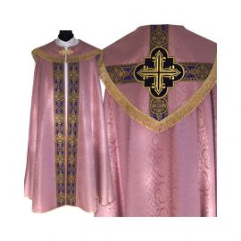 Kapa haftowana semi gotycka - kolory liturgiczne (86) - KAPY LITURGICZNE - zdjęcie 4 - Kapa haftowana semi gotycka - biała (86)
