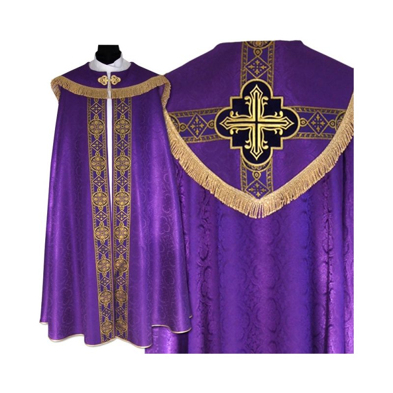 Kapa haftowana semi gotycka - kolory liturgiczne (86) - KAPY LITURGICZNE - Kapa haftowana semi gotycka - biała (86)