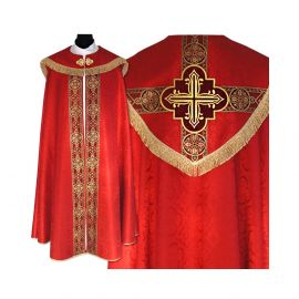 Kapa haftowana semi gotycka - kolory liturgiczne (86) - KAPY LITURGICZNE - zdjęcie 6 - Kapa haftowana semi gotycka - biała (86)