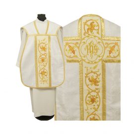 Ornat rzymski IHS - kolory liturgiczne, żakard (35) - Ornaty rzymskie - zdjęcie 8 - Ornat rzymski IHS - kolory liturgiczne, żakard (34)