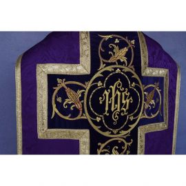 Ornat rzymski IHS - kolory liturgiczne, żakard (35) - Ornaty rzymskie - zdjęcie 9 - Ornat rzymski IHS - kolory liturgiczne, żakard (34)