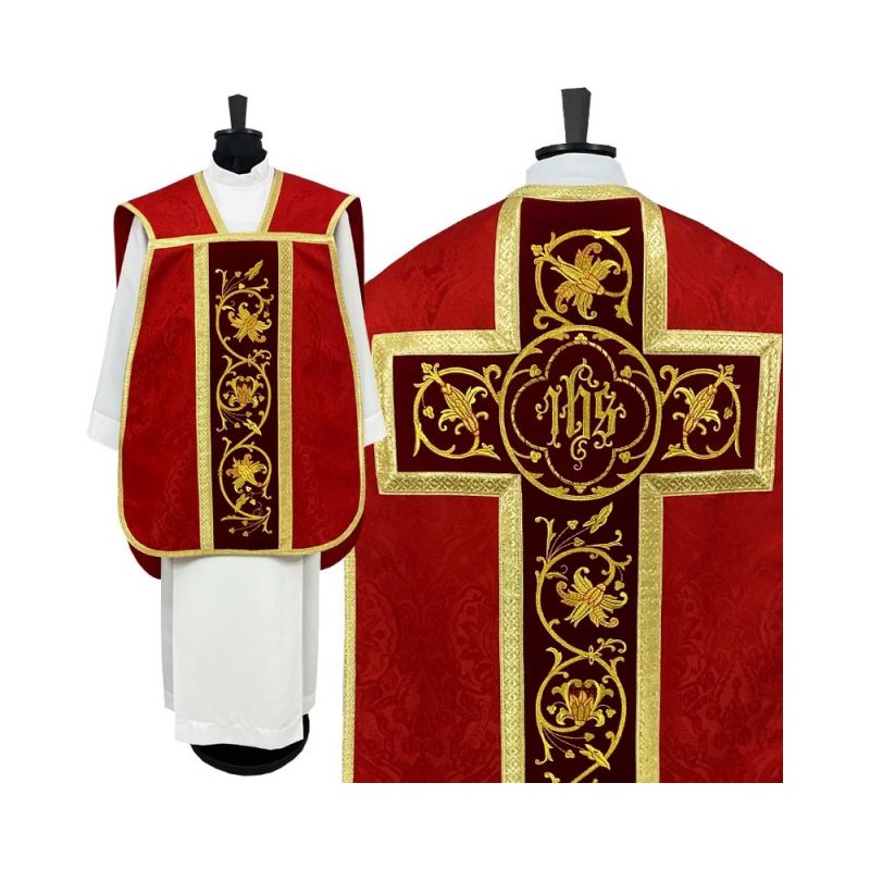 Ornat rzymski IHS - kolory liturgiczne, żakard (35) - Ornaty rzymskie - Ornat rzymski IHS - kolory liturgiczne, żakard (34)