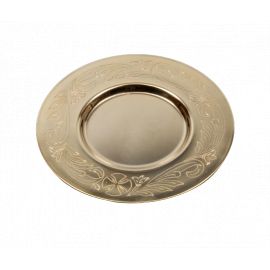 Patena mosiężna pozłacana- pięknie grawerowana 15,5 cm - PATENY LITURGICZNE