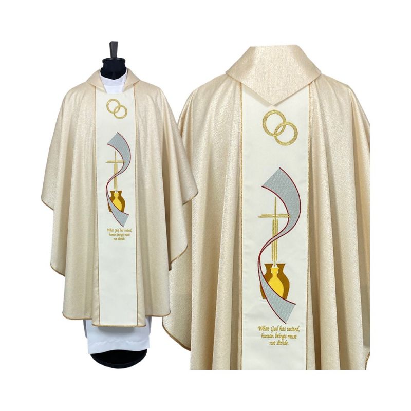 Ornat ślubny złoty haftowany (A) - Ornaty ślubne - Ornat ślubny złoty haftowany (A)