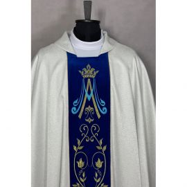 Ornat Maryjny - aksamitne  haftowane pasy (1) - Ornaty Maryjne - zdjęcie 2 - Ornat Maryjny - aksamitne  haftowane pasy (1)