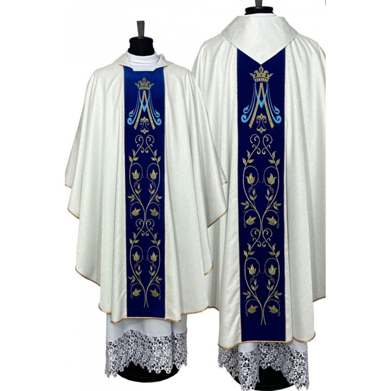 Ornat Maryjny - aksamitne  haftowane pasy (1) - Ornaty Maryjne - Ornat Maryjny - aksamitne  haftowane pasy (1)