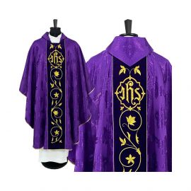 Ornat gotycki IHS (3) - kolory liturgiczne - Ornaty haftowane - zdjęcie 6 - Ornat gotycki IHS (2)