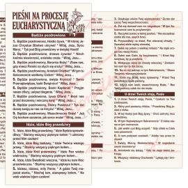 Pieśni na procesję eucharystyczną - folder 1 sztuka - Folder religijny